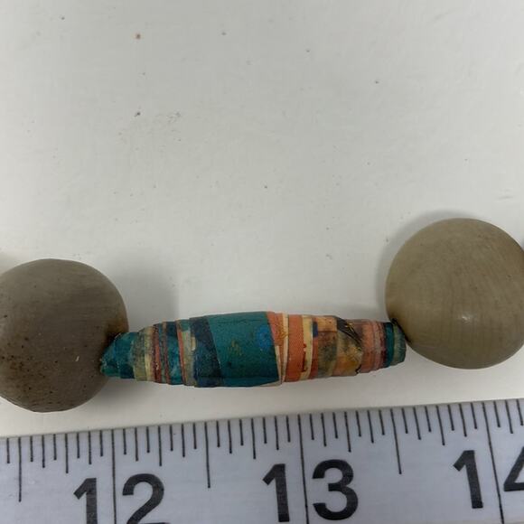 Paper mache long beaded necklace - Picture 5 of 6